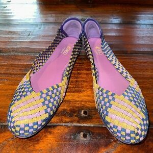 ECU EASY SPIRIT e360 ESGIBBY WOMEN 9.5 BALLET FLATS PURPLE MULTICOLOR